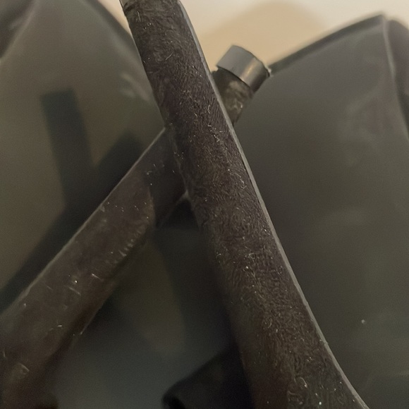 Black high heel sandals with back ties in the back and open toe. - Picture 5 of 5